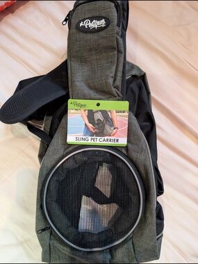 Green Sling Pet Carrier - Hands-Free Small Pet Backpack